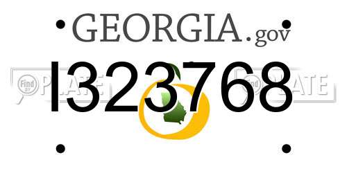 I323768 Georgia License Plate