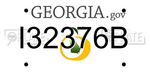 I32376B Georgia License Plate