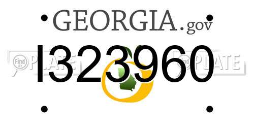 I323960 Georgia License Plate