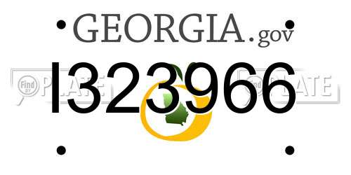 I323966 Georgia License Plate