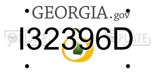 I32396D Georgia License Plate