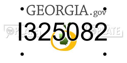 I325082 Georgia License Plate