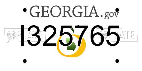 I325765 Georgia License Plate