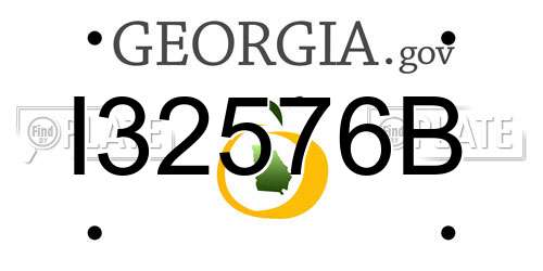 I32576B Georgia License Plate