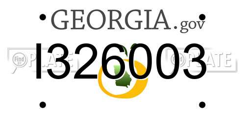 I326003 Georgia License Plate