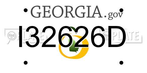 I32626D Georgia License Plate