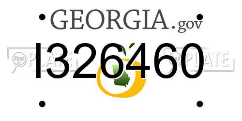 I326460 Georgia License Plate