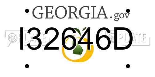 I32646D Georgia License Plate