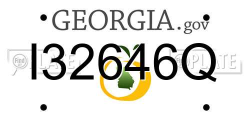 I32646Q Georgia License Plate