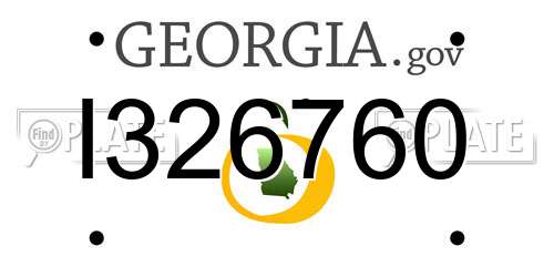 I326760 Georgia License Plate