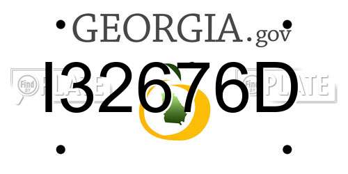 I32676D Georgia License Plate