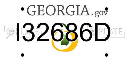 I32686D Georgia License Plate
