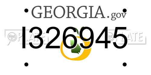 I326945 Georgia License Plate