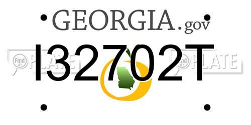 I32702T Georgia License Plate