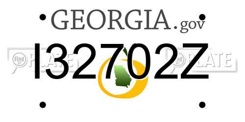 I32702Z Georgia License Plate