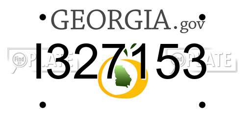 I327153 Georgia License Plate