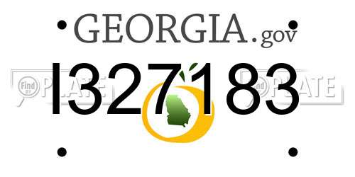 I327183 Georgia License Plate