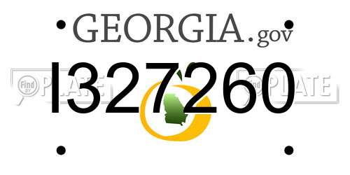 I327260 Georgia License Plate