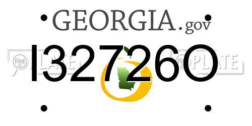I32726O Georgia License Plate
