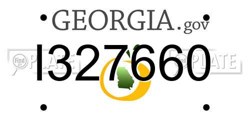I327660 Georgia License Plate