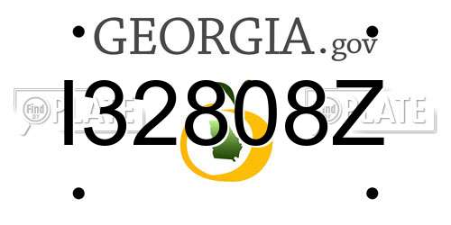 I32808Z Georgia License Plate