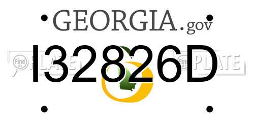 I32826D Georgia License Plate