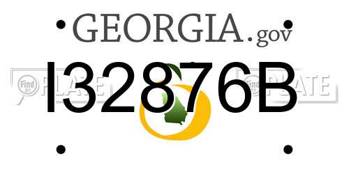 I32876B Georgia License Plate