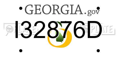 I32876D Georgia License Plate