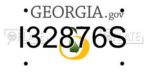 I32876S Georgia License Plate