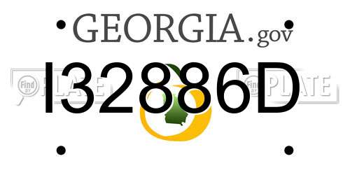 I32886D Georgia License Plate
