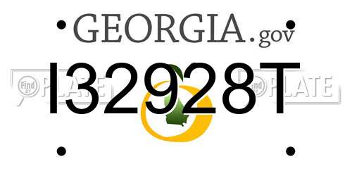 I32928T Georgia License Plate