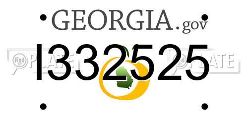 I332525 Georgia License Plate