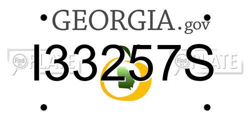 I33257S Georgia License Plate