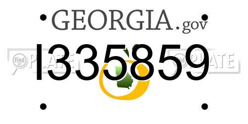 I335859 Georgia License Plate