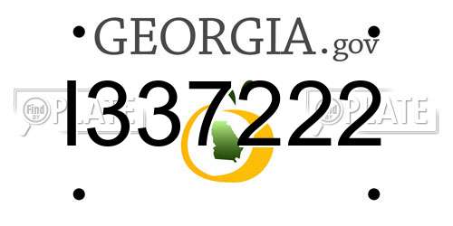 I337222 Georgia License Plate