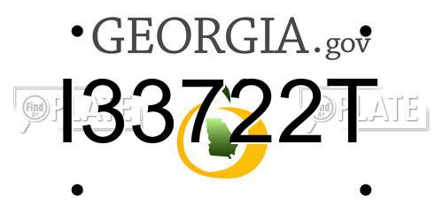 I33722T Georgia License Plate