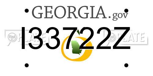 I33722Z Georgia License Plate