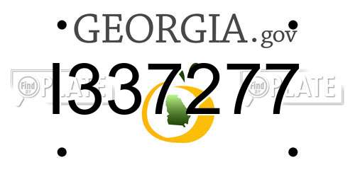 I337277 Georgia License Plate