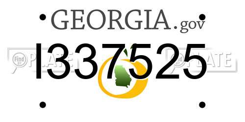 I337525 Georgia License Plate