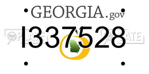 I337528 Georgia License Plate