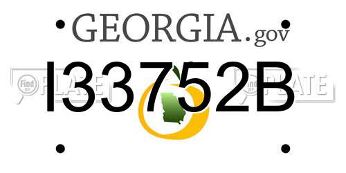 I33752B Georgia License Plate