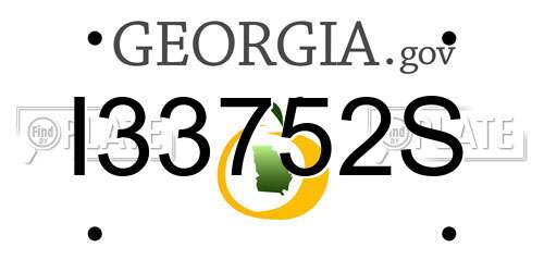 I33752S Georgia License Plate