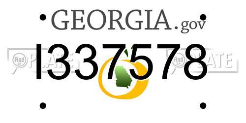 I337578 Georgia License Plate