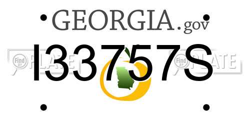 I33757S Georgia License Plate