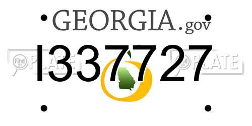 I337727 Georgia License Plate