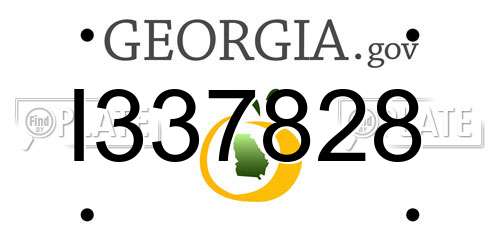 I337828 Georgia License Plate