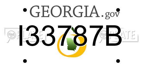 I33787B Georgia License Plate