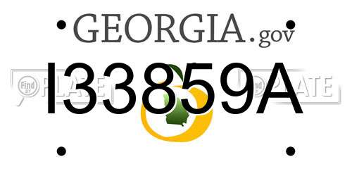 I33859A Georgia License Plate