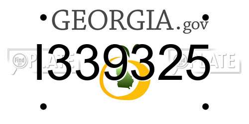 I339325 Georgia License Plate