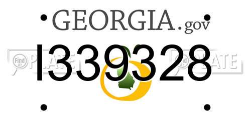 I339328 Georgia License Plate